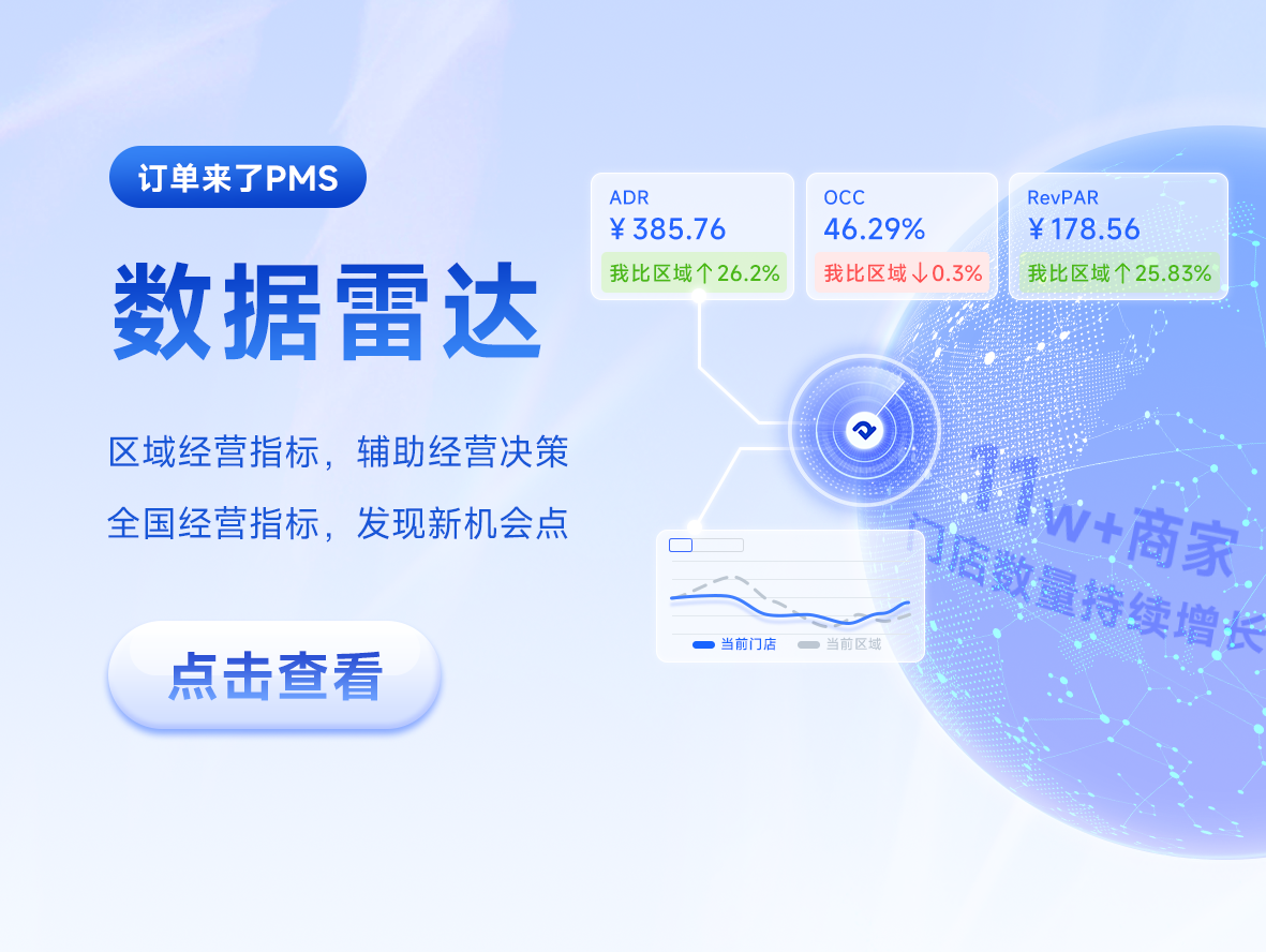 「数据雷达」｜实时分析区域、全国数据，辅助酒店商家经营决策